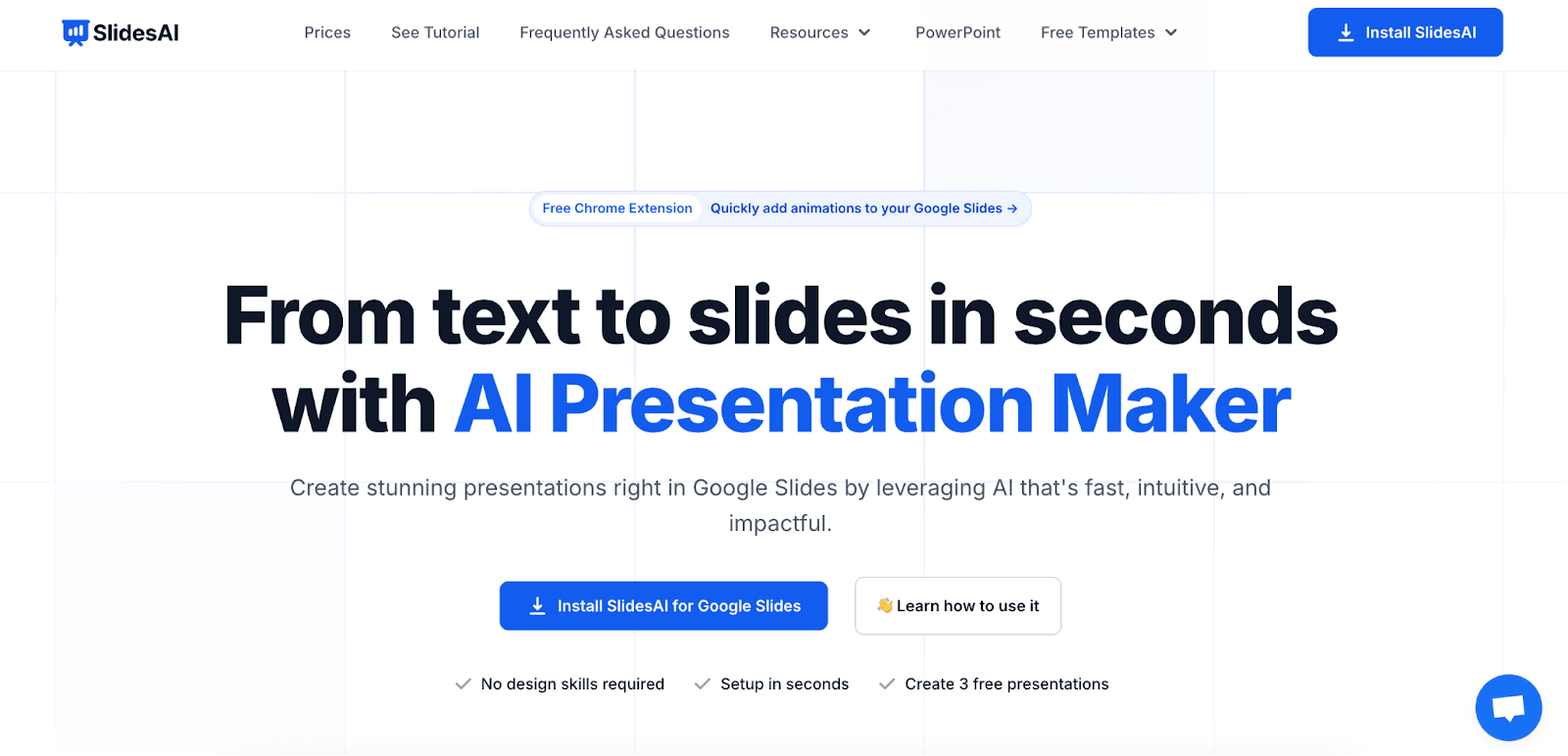 SlidesAI extension generating a slide deck inside Google Slides