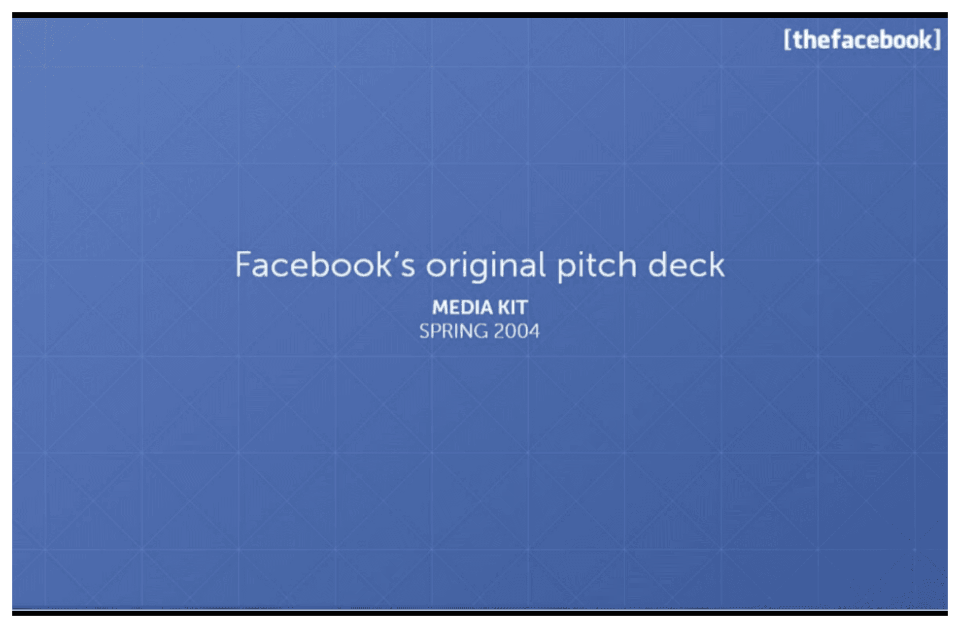 Facebook Pitch Deck (2004), Media kit