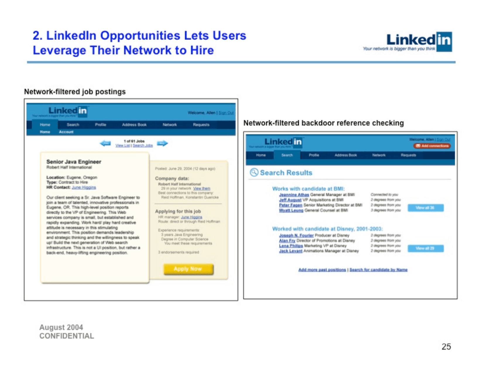 LinkedIn pitch deck, Opportunities product