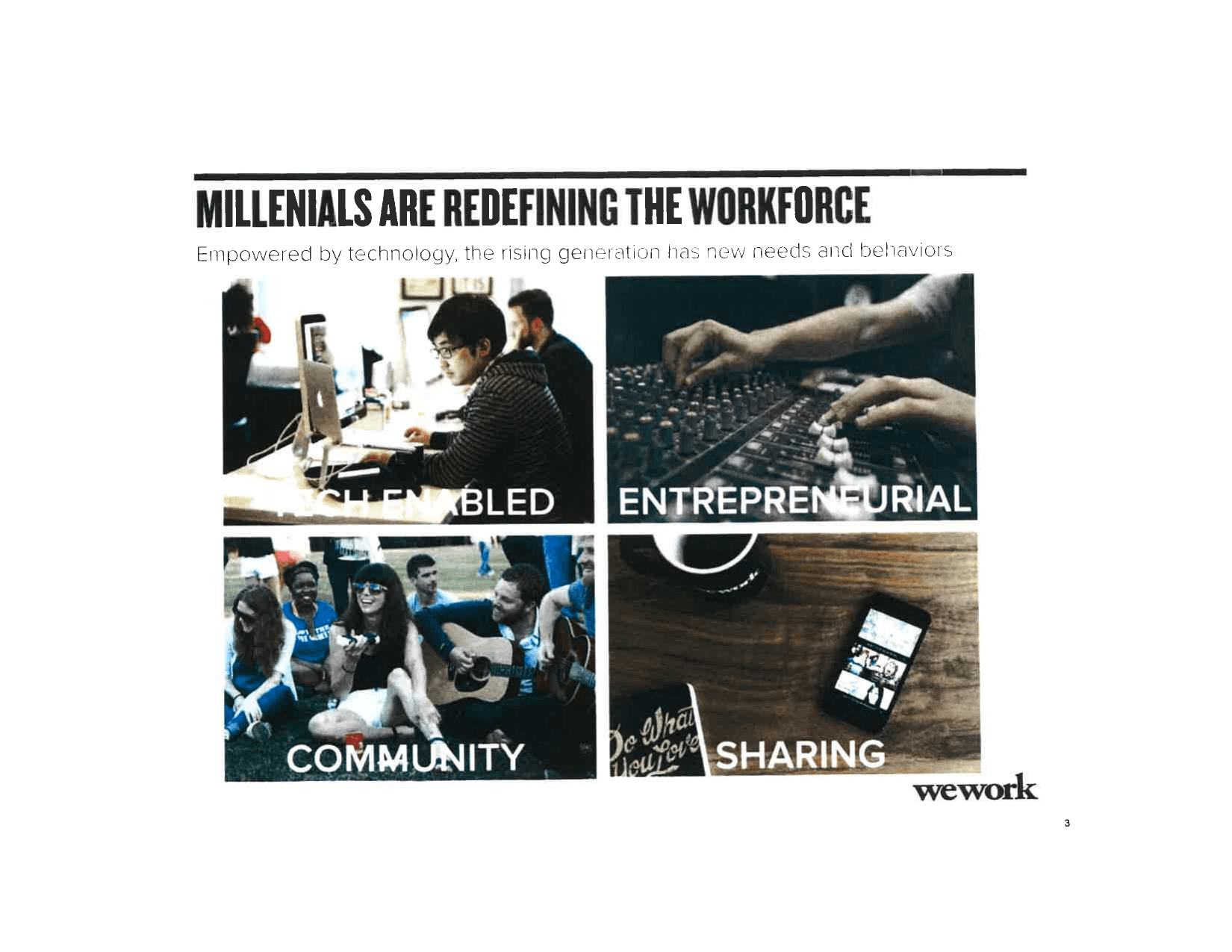 WeWork pitch deck, Millennials are redefining the workforce