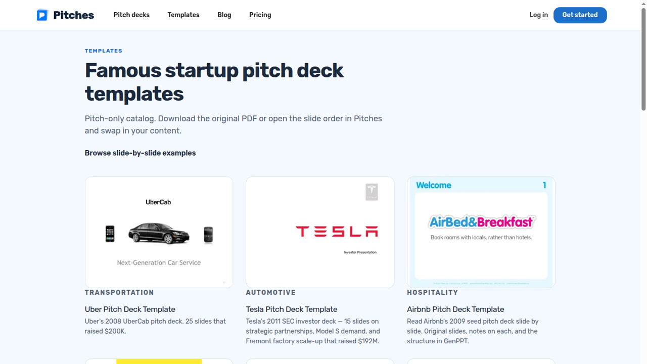 AI PowerPoint generator workspace for a startup pitch deck