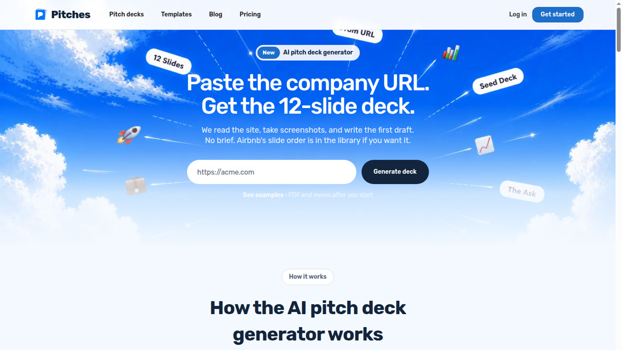 Founder comparing AI presentation makers on a pitch deck workspace